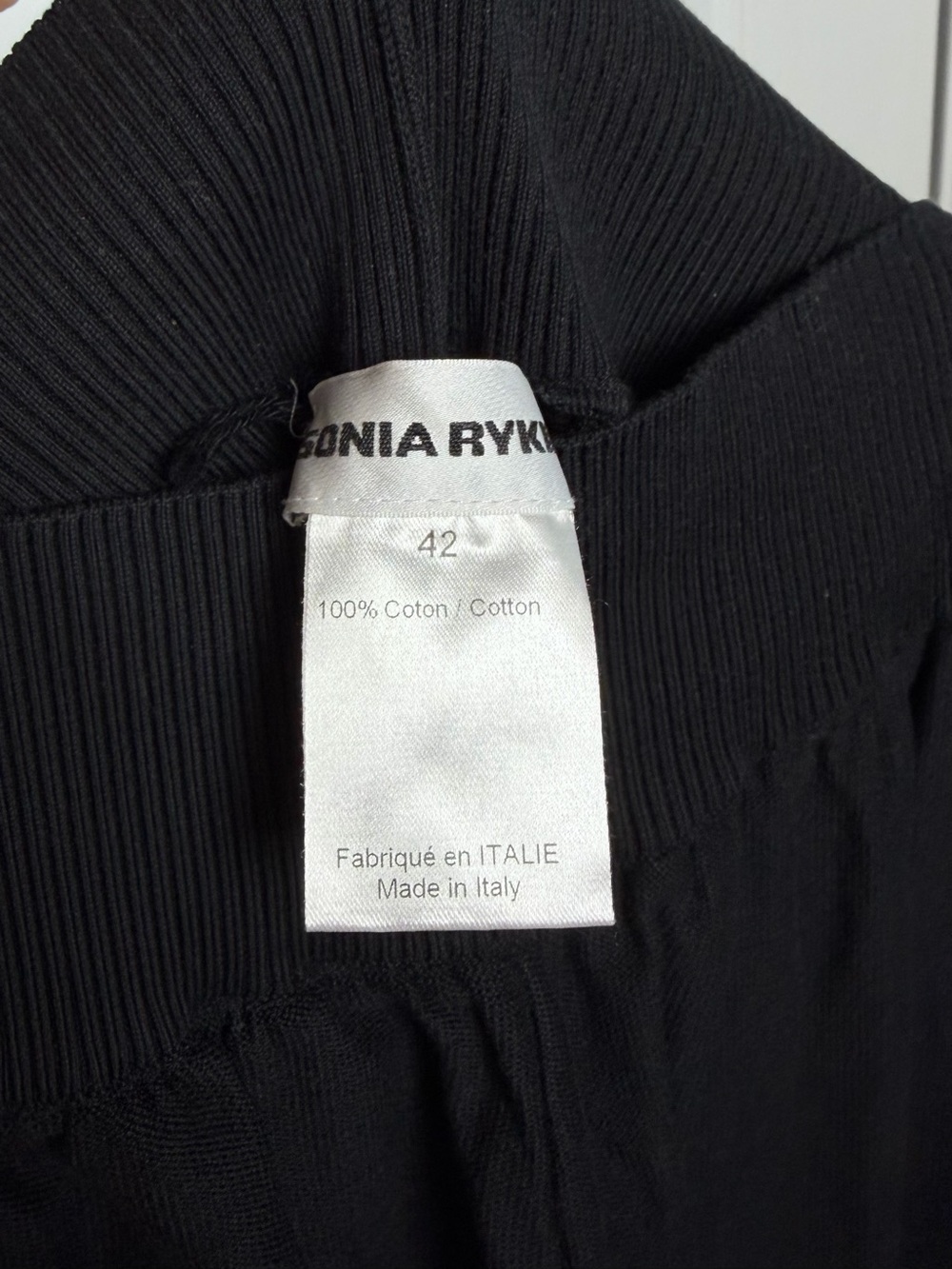 Sonia Rykiel Size 42 (10) • Black Knit Elastic Waist Wide Leg Jogger Pants. - Picture 3 of 3
